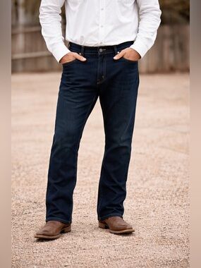 Ariat M4 Pro Series Ray Boot Jean Mens 36x34 Dark Wash Relaxed Boot Cut Western